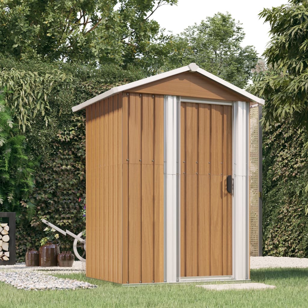 E-shop Multidom Záhradný domček hnedý 126x97,5x177 cm pozinkovaná oceľ