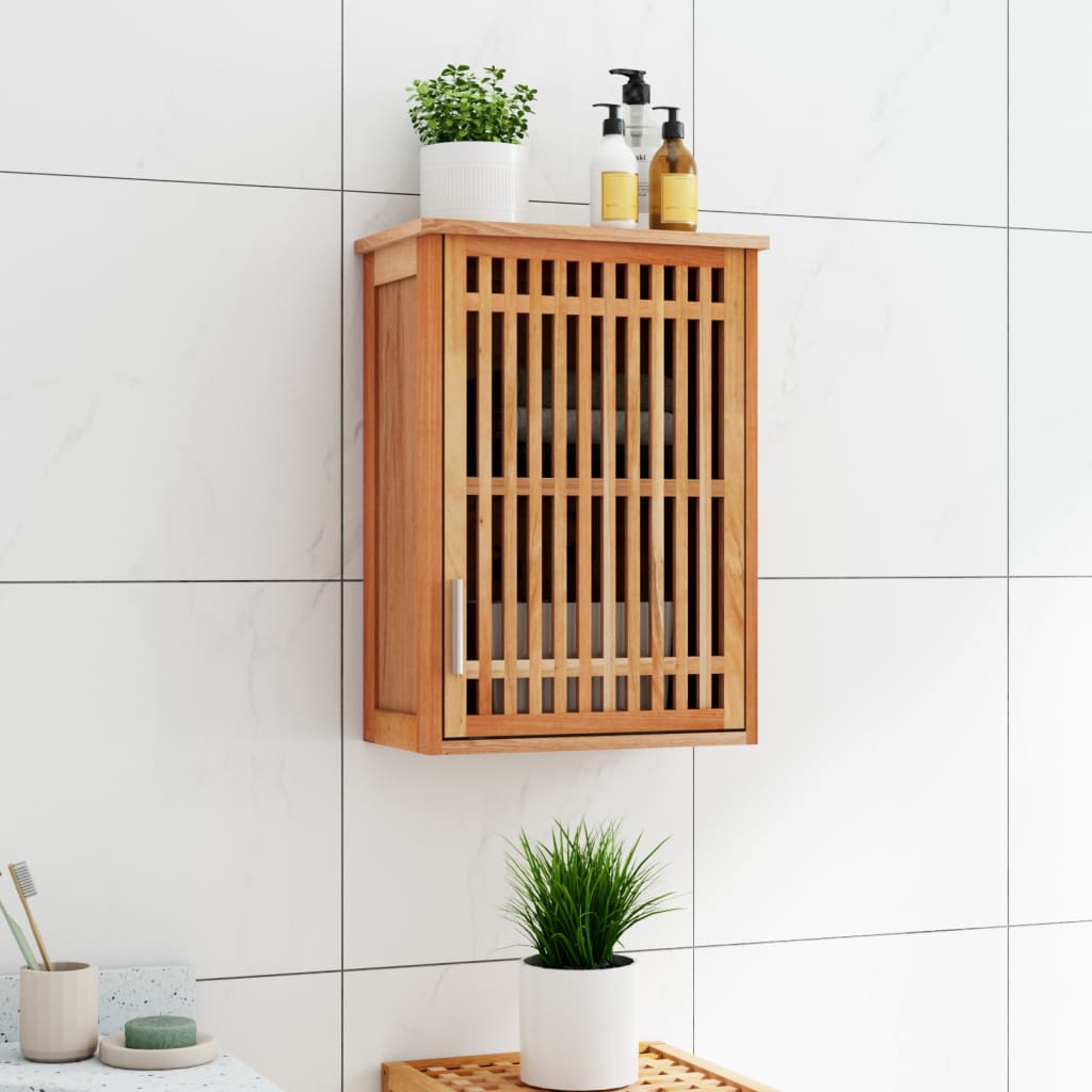 E-shop Multidom Nástenná kúpeľňová skrinka 42x23x60 cm masívne orechové drevo