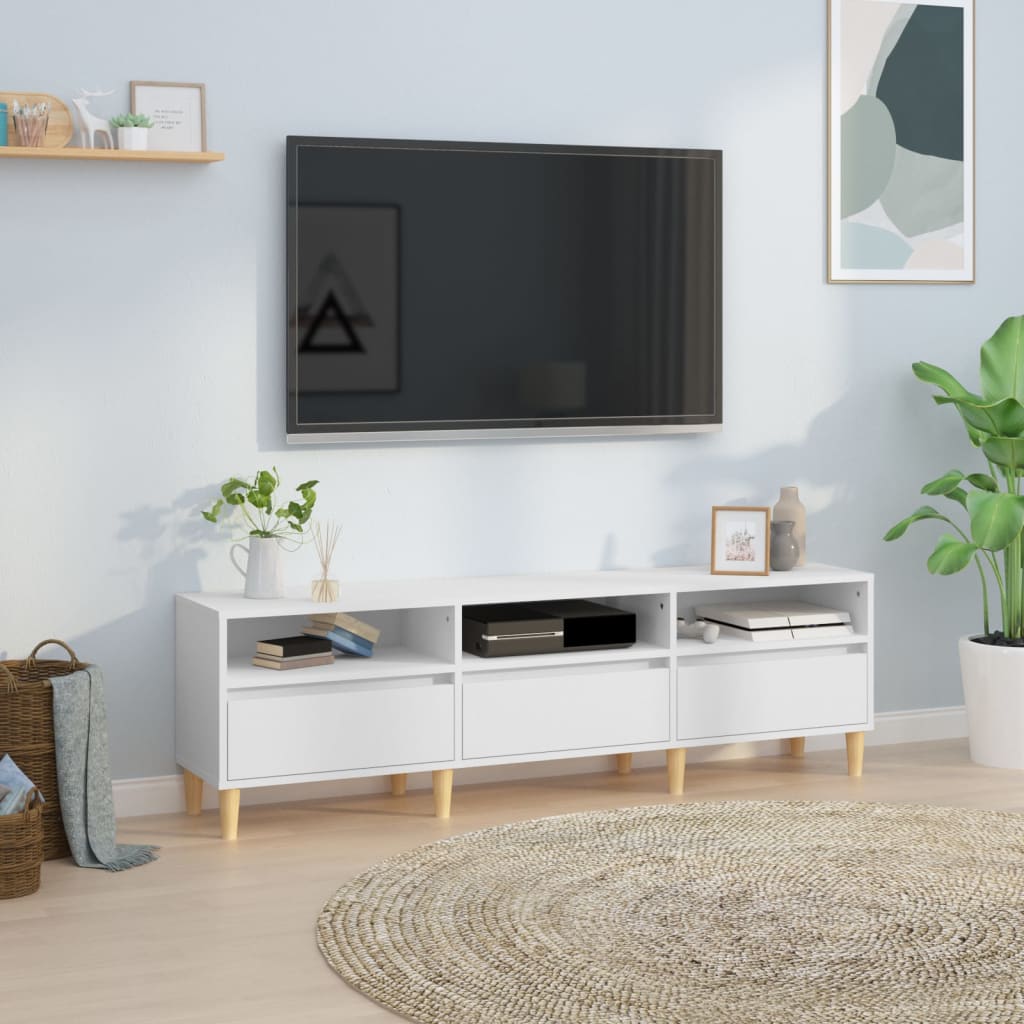 E-shop Multidom TV skrinka biela 150x30x44,5 cm spracované drevo