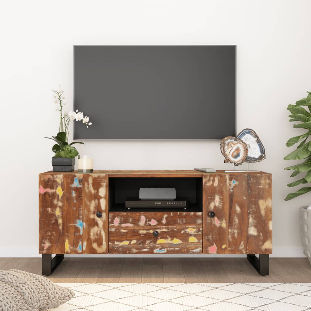 E-shop Multidom TV skrinka 105x33,5x46 cm recyklovaný masív a kompozitné drevo