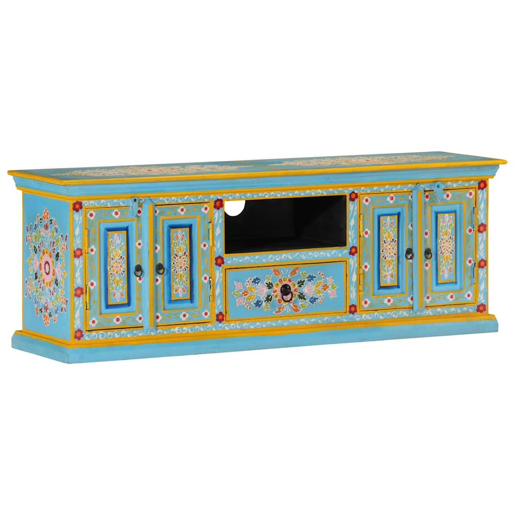 E-shop Multidom TV skrinka modrá 110x30x40 cm mangovníkový masív