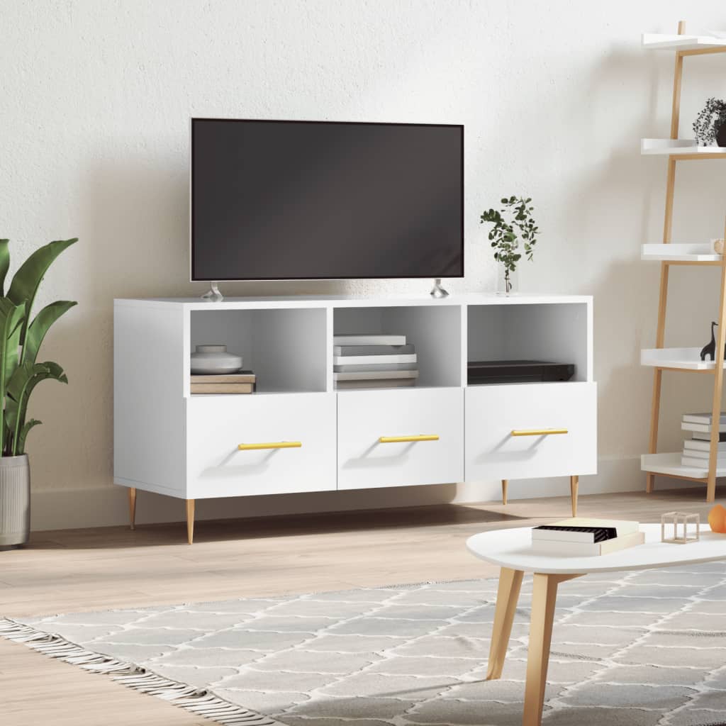 E-shop Multidom TV skrinka lesklá biela 102x36x50 cm spracované drevo