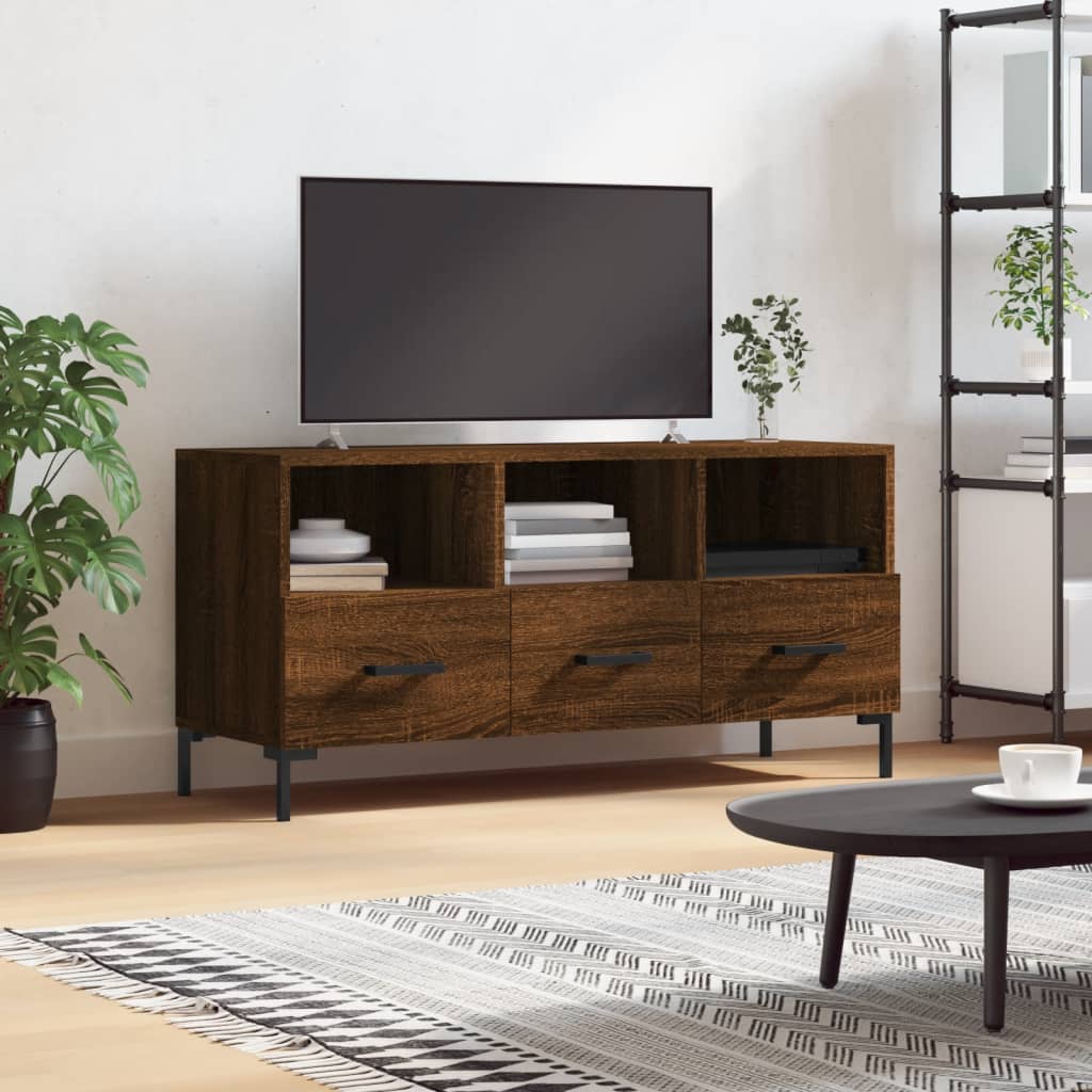 E-shop Multidom TV skrinka hnedý dub 102x36x50 cm kompozitné drevo