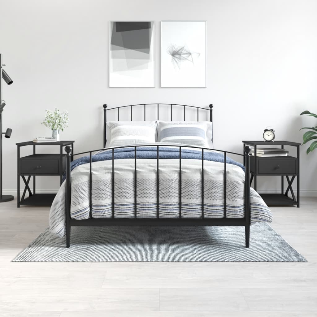 E-shop Multidom Nočné stolíky 2 ks čierne 40x42x55 cm kompozitné drevo