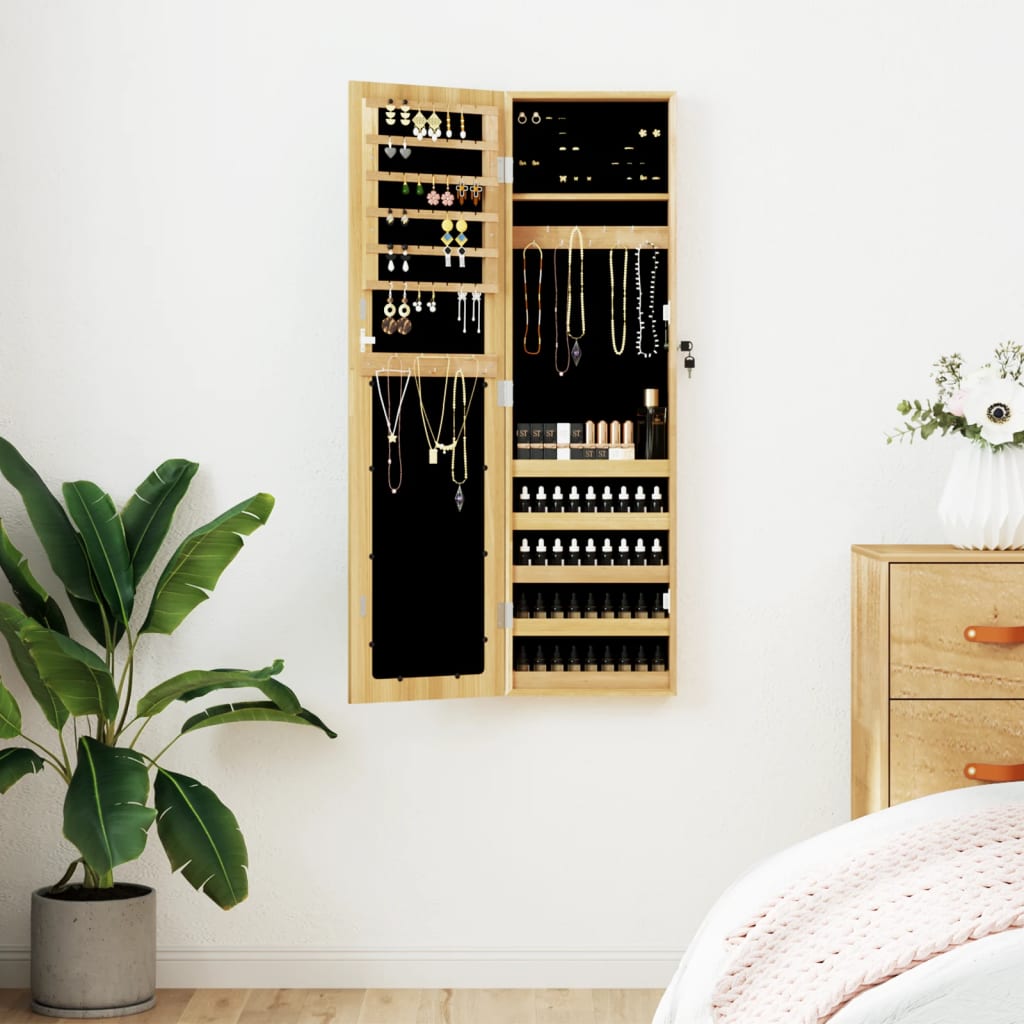 E-shop Multidom Zrkadlová skrinka na šperky nástenná 30x8,5x106 cm