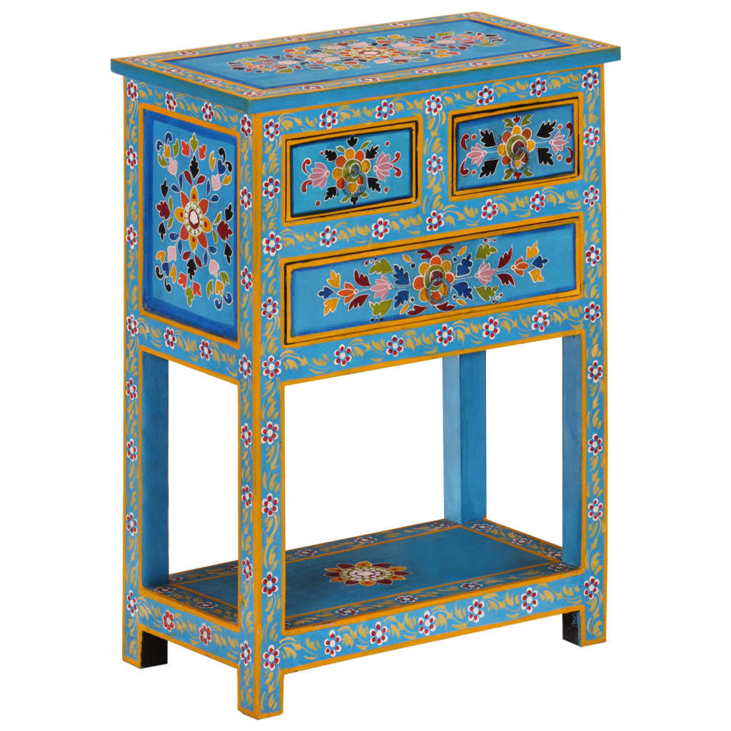 E-shop Multidom Komoda tyrkysová 55x30x76 cm masívne mangovníkové drevo