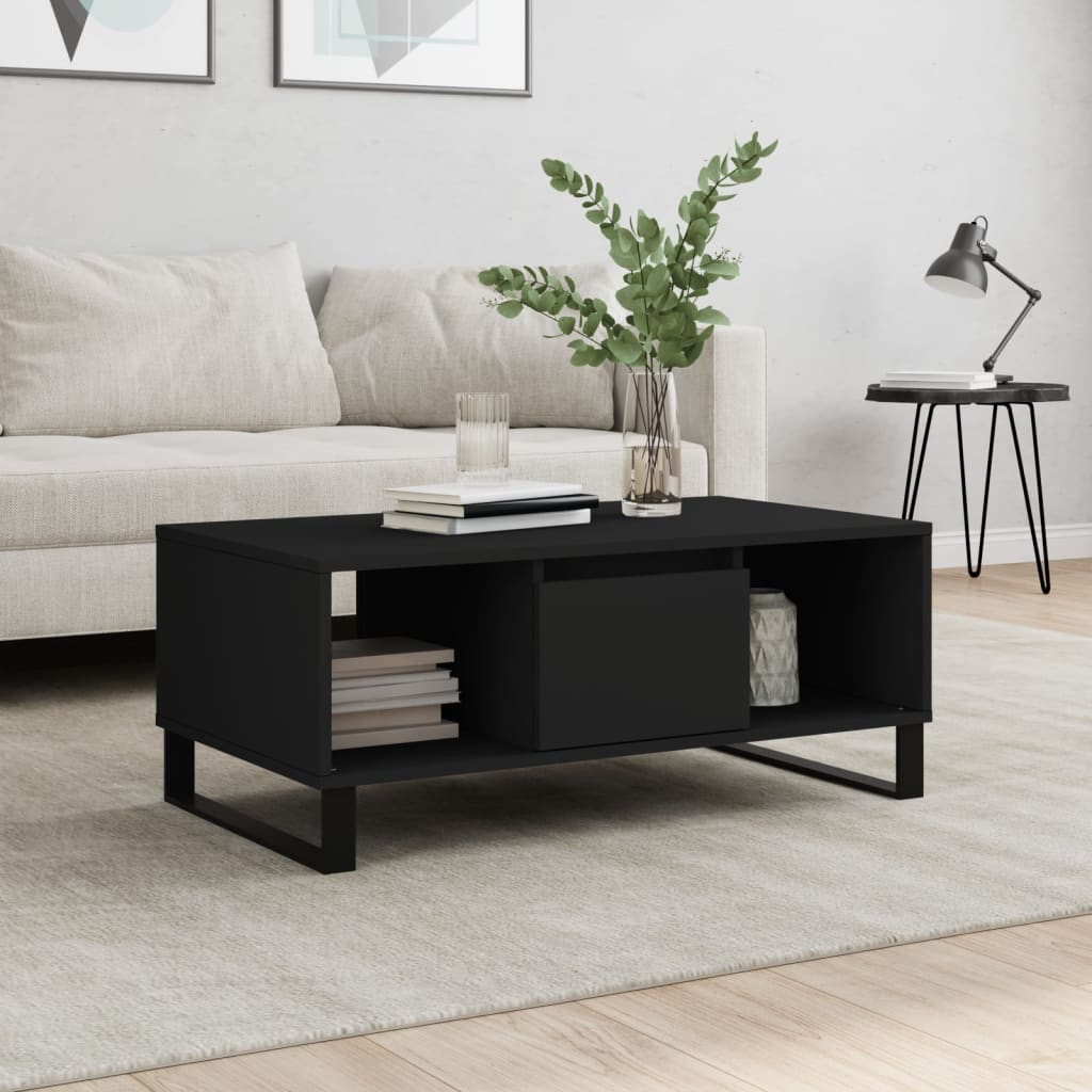 E-shop Multidom Konferenčný stolík čierny 90x50x36,5 cm spracované drevo