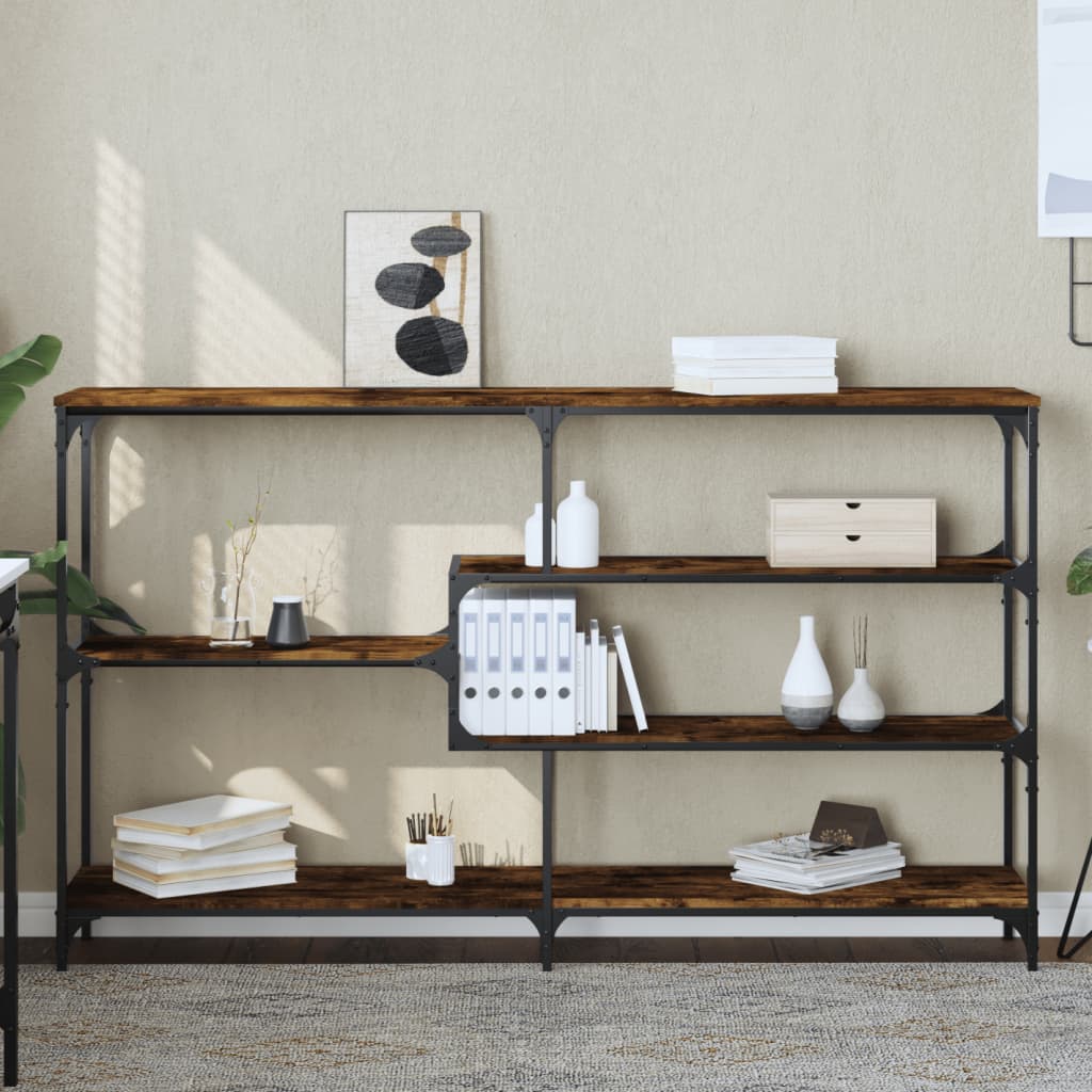 E-shop Multidom Konzolový stolík dymový dub 160x32x95 cm kompozitné drevo