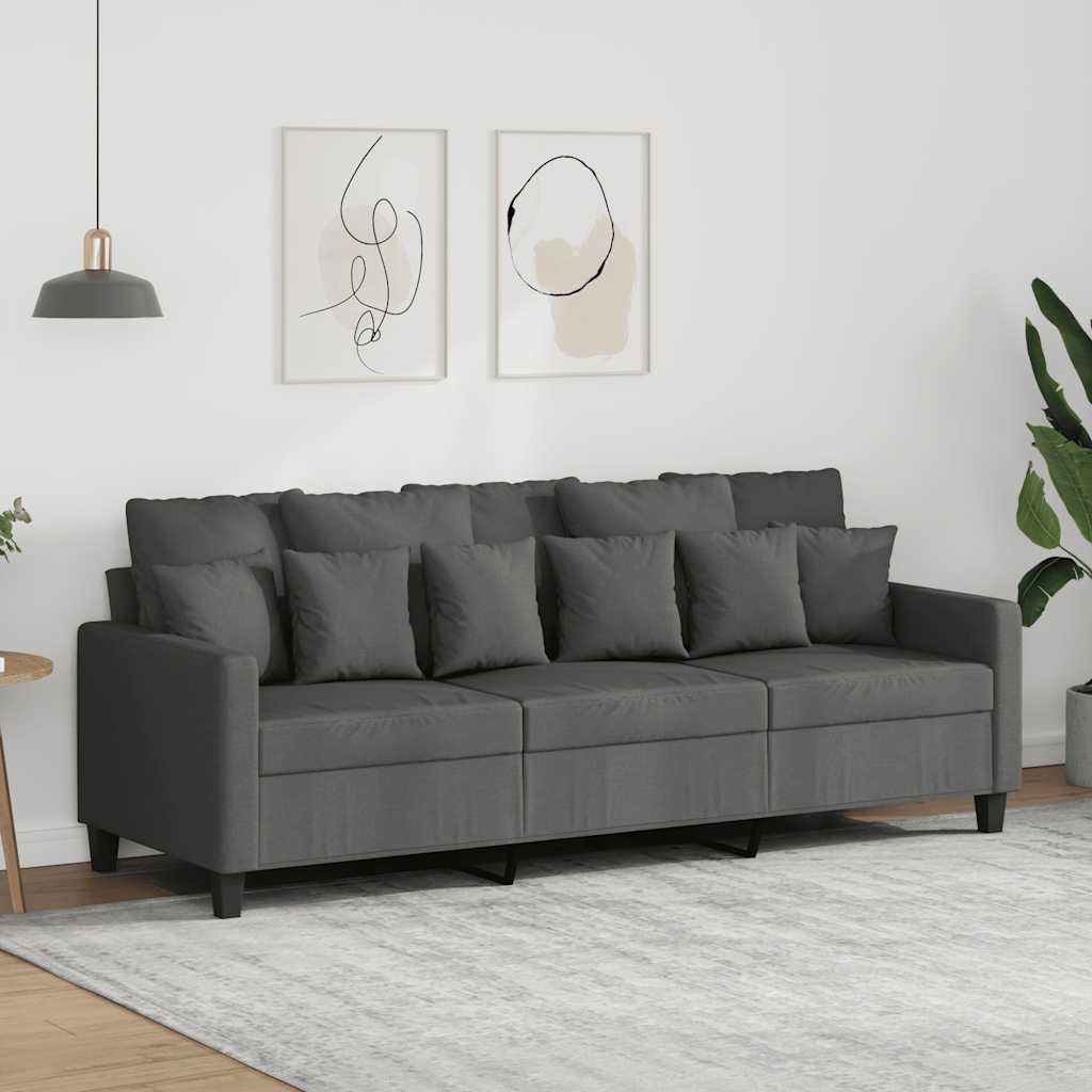 E-shop Multidom 3-miestna pohovka tmavosivá 180 cm látka