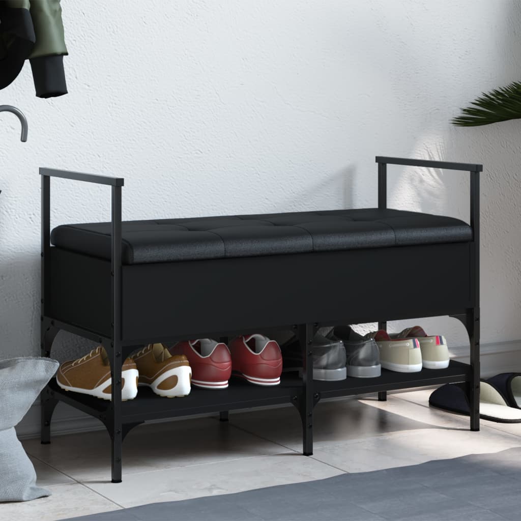 E-shop Multidom Lavička na topánky čierna 85,5x42x57,5 cm kompozitné drevo