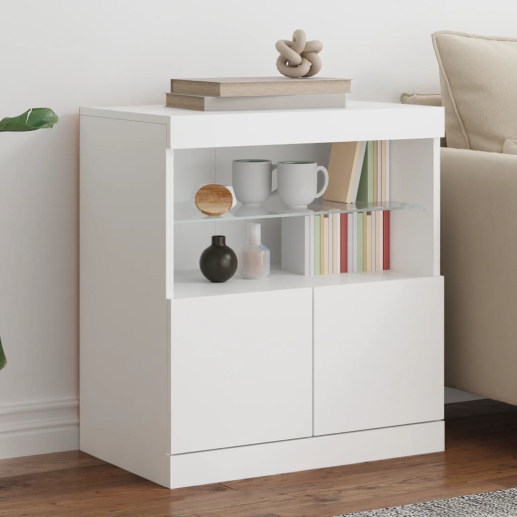 E-shop Multidom Komoda s LED svetlami biela 60x37x67 cm
