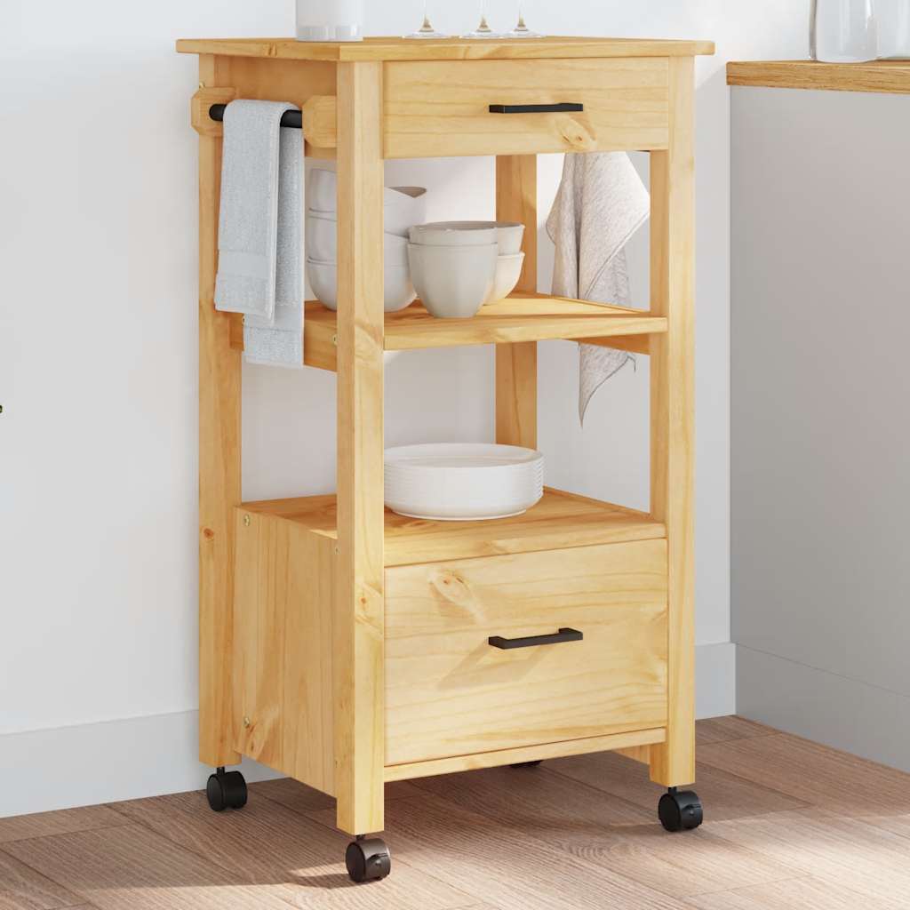 E-shop Multidom Kuchynský vozík MONZA 48x40x88,5 cm borovicový masív