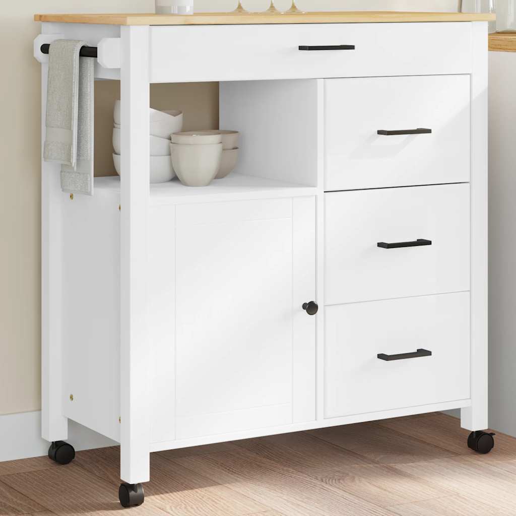 E-shop Multidom Kuchynský vozík MONZA 84x40x88,5 cm borovicový masív