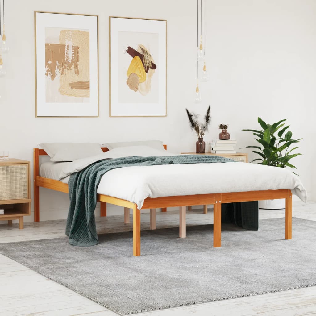E-shop Multidom Posteľ pre seniora voskovo hnedá 140x200 cm masívna borovica