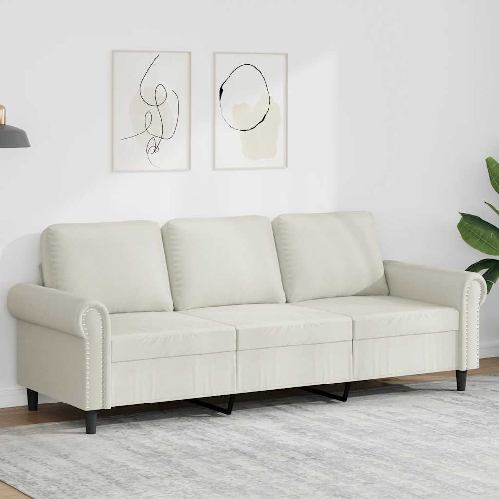 E-shop Multidom 3-miestna pohovka krémová 180 cm zamat