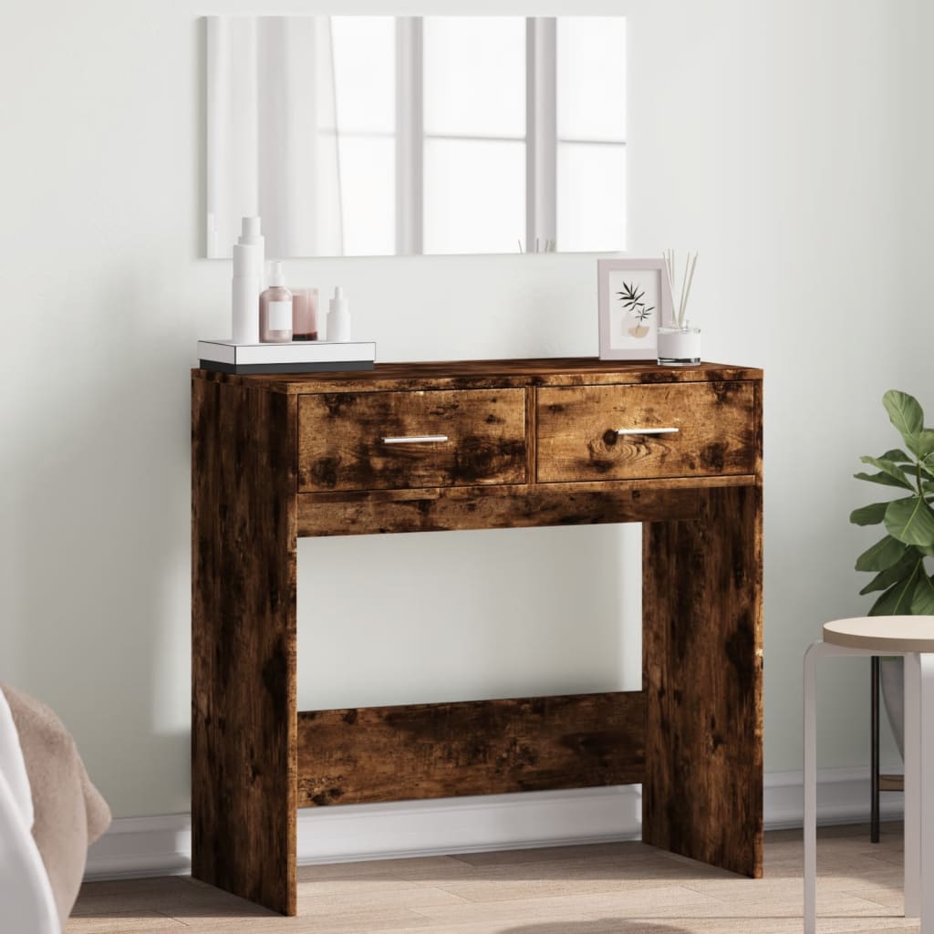 E-shop Multidom Toaletný stolík so zrkadlom dymový dub 80x39x80 cm