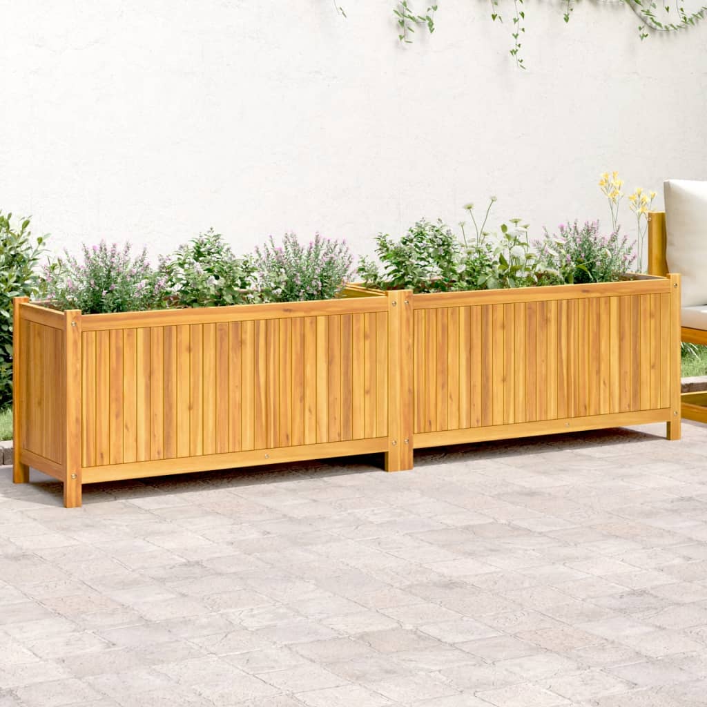 E-shop Multidom Záhradný kvetináč s vložkou 199x38,5x50 cm, akáciový masív