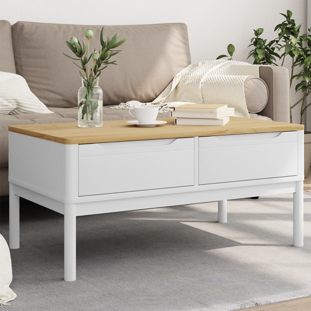 E-shop Multidom Konferenčný stolík FLORO biely 99x55,5x45 cm masívna borovica