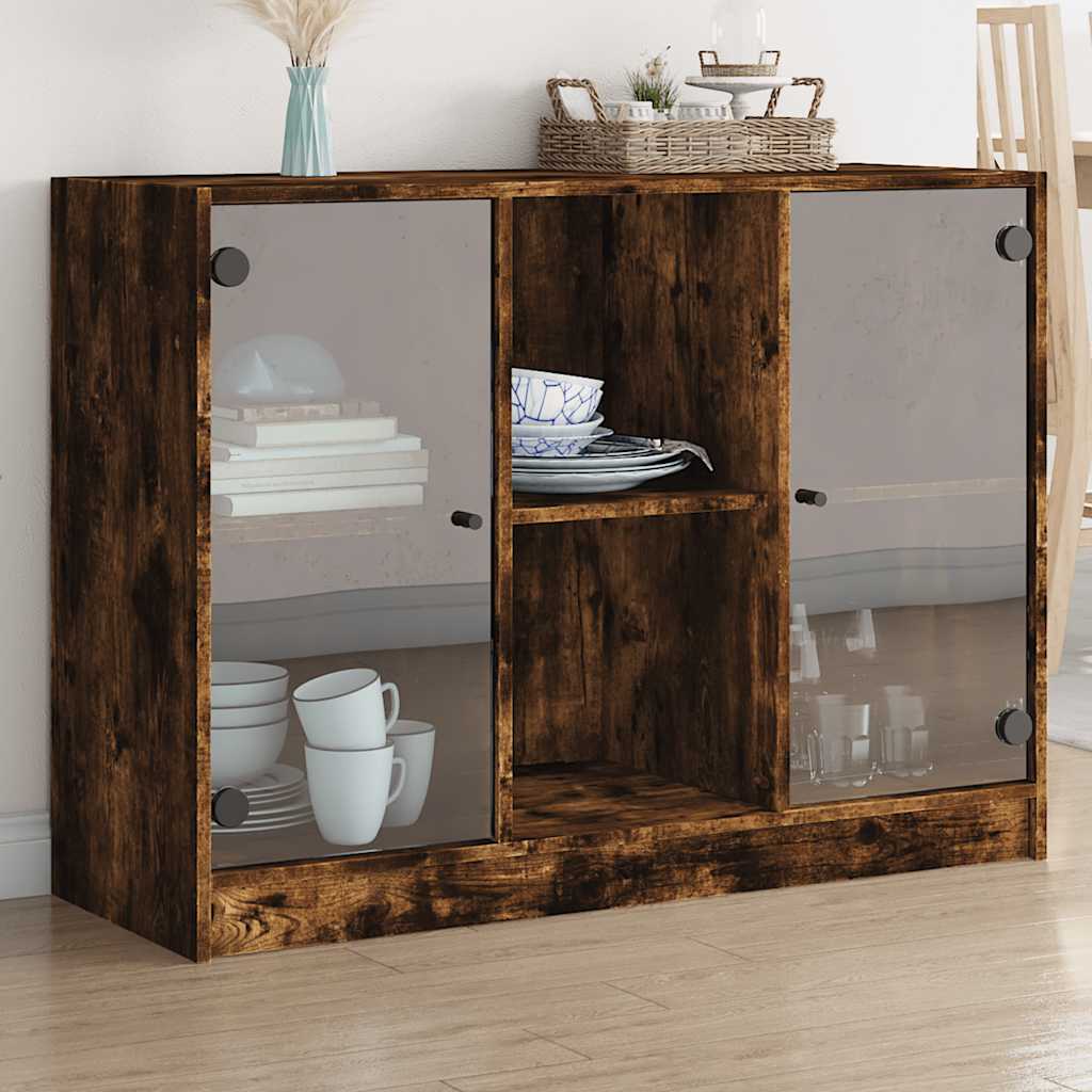 E-shop Multidom Komoda dymový dub 102x37x75,5 cm kompozitné drevo