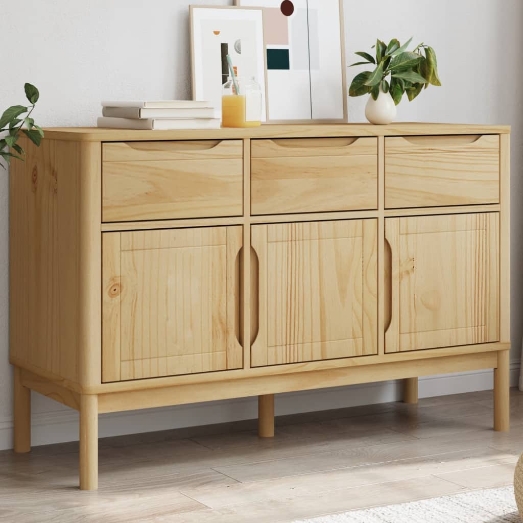 E-shop Multidom Komoda FLORO vosková hnedá 114x43x74 cm borovicový masív