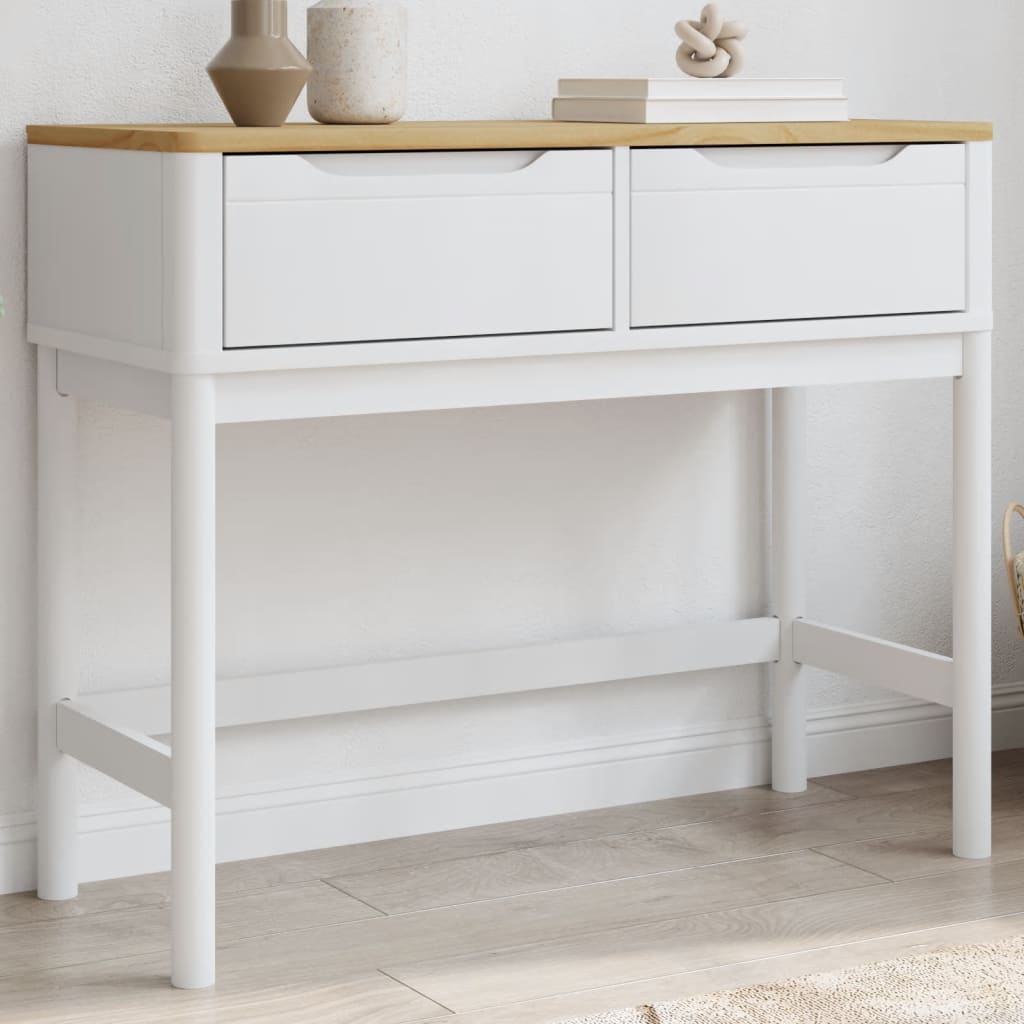 E-shop Multidom Konferenčný stolík FLORO biely 89,5x36,5x73 cm borovicový masív