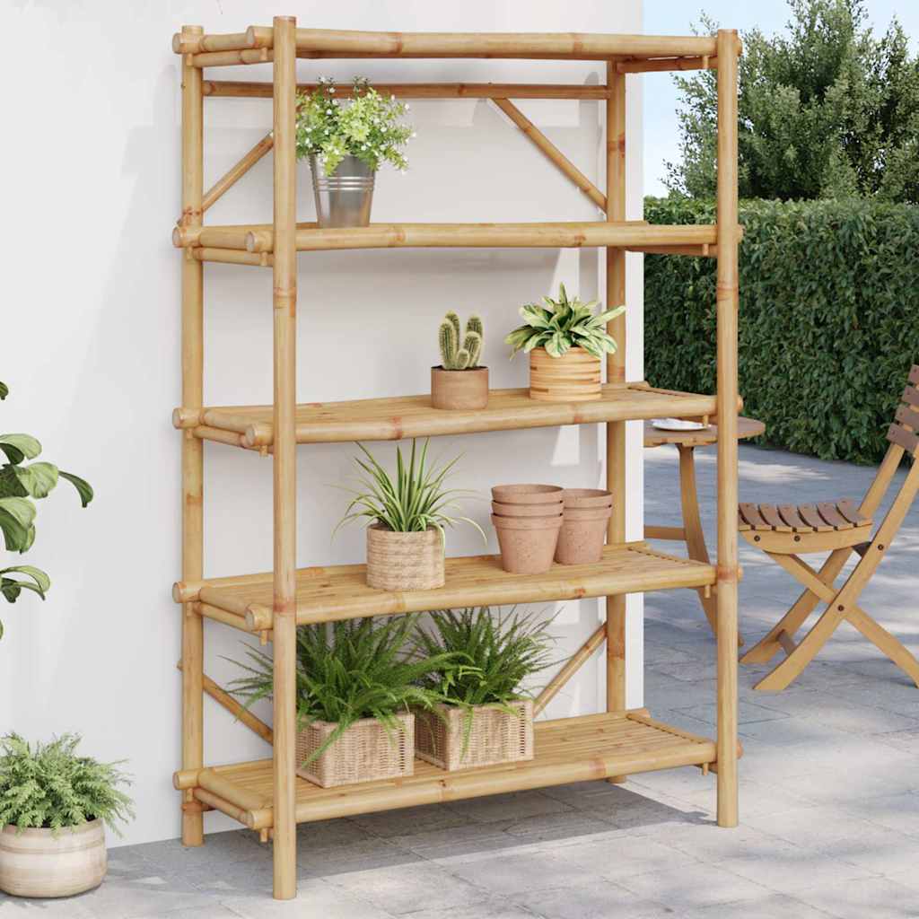 E-shop Multidom 5-poschodový regál 100x40x150 cm bambus