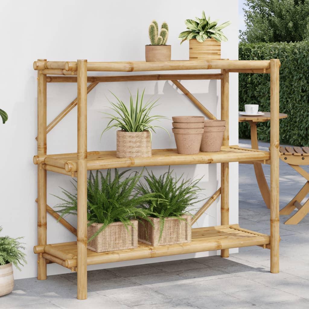E-shop Multidom 3-poschodový regál 100x40x90 cm bambus