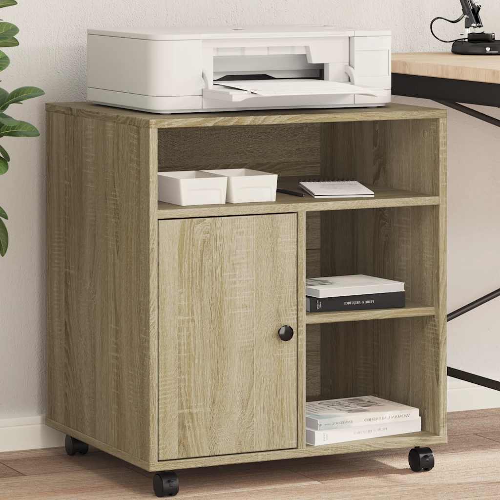 E-shop Multidom Stojan na tlačiareň s kolieskami dub sonoma 60x50x67 cm