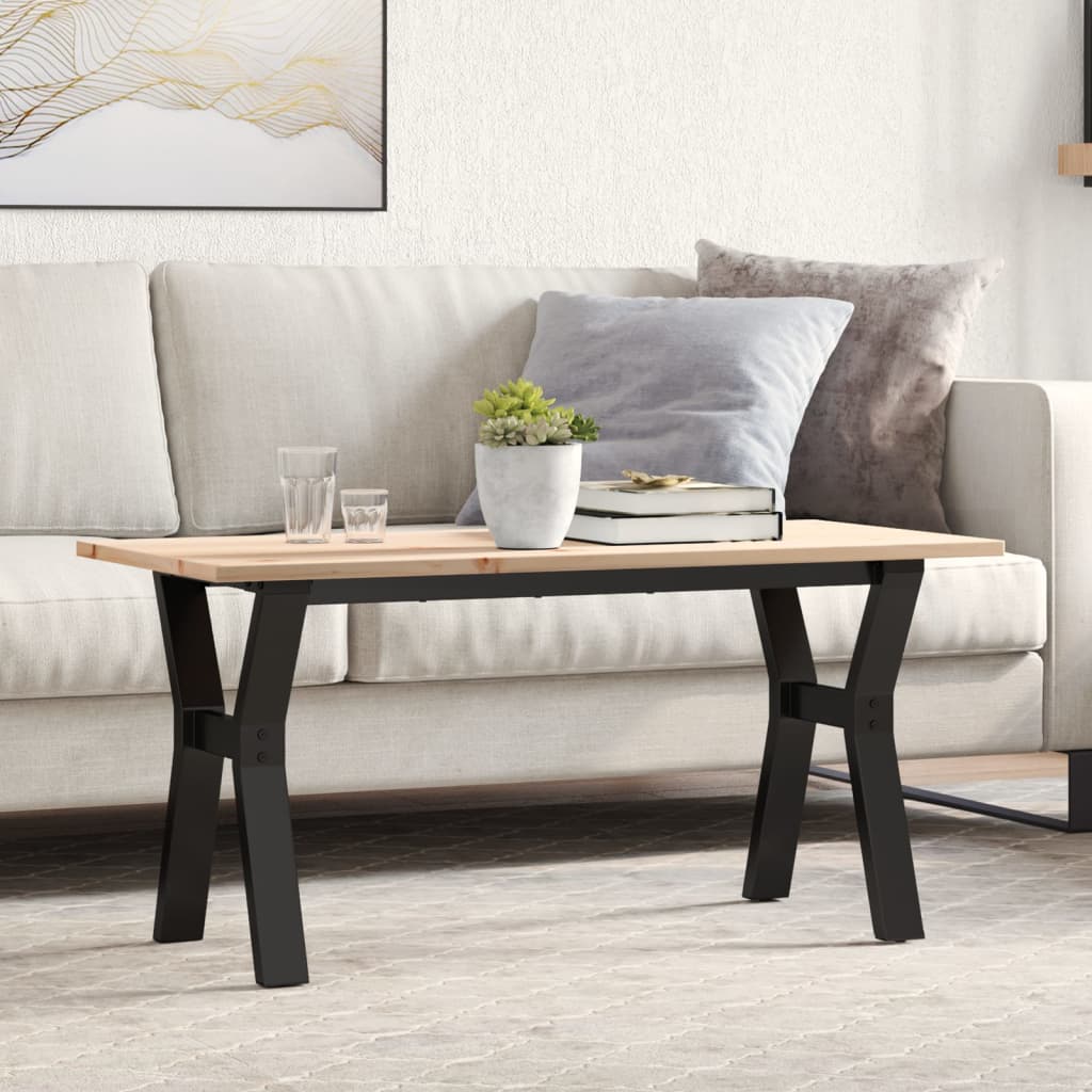 E-shop Multidom Konferenčný stolík v tvare Y 100x50x45 cm borovica a oceľ