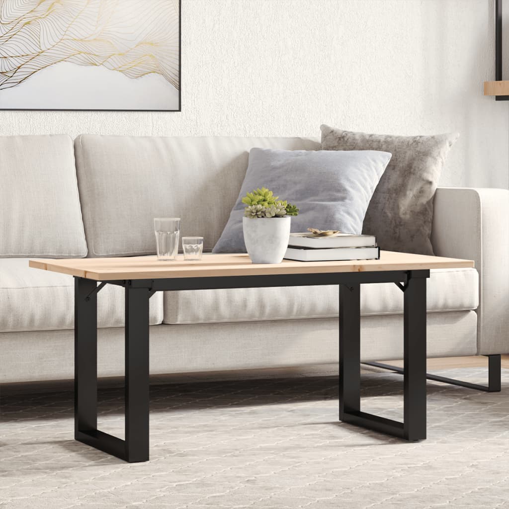 E-shop Multidom Konferenčný stolík v tvare O 100x50x45 cm borovica a oceľ