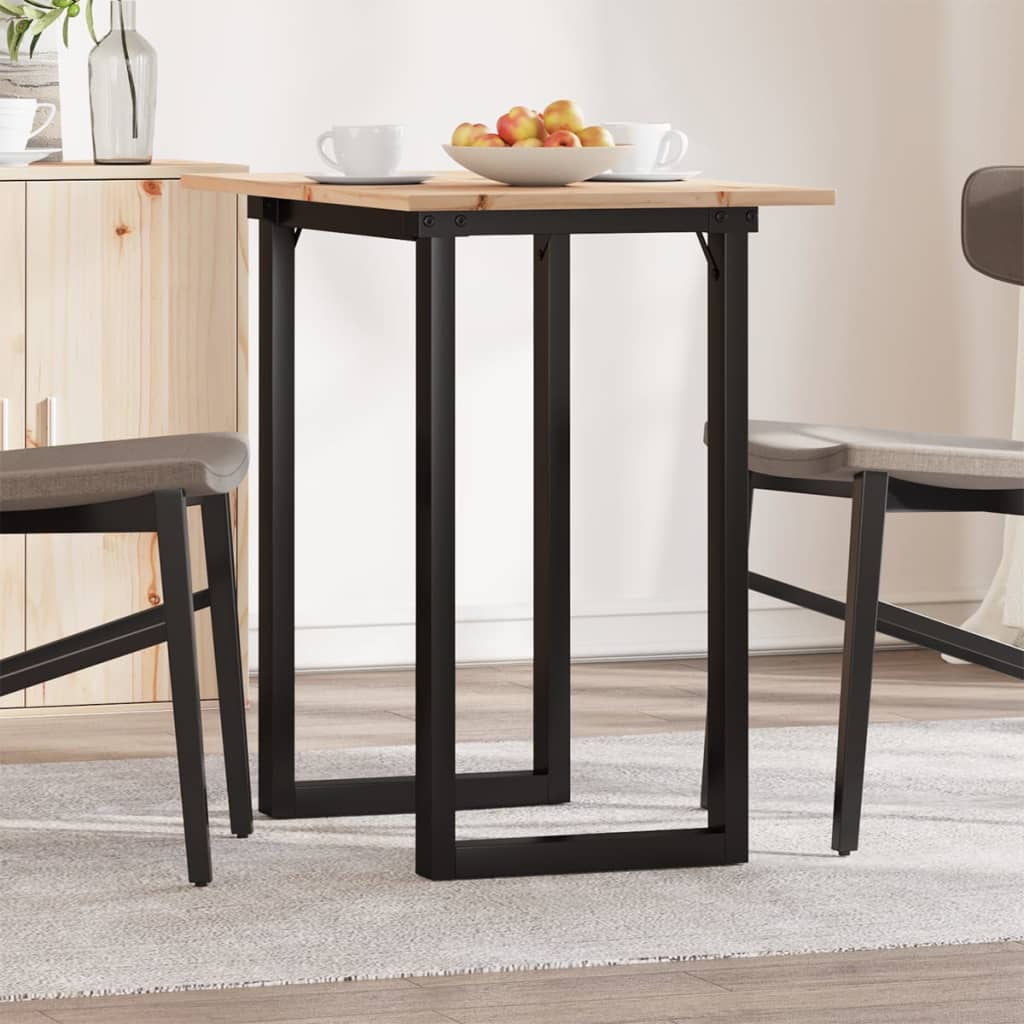 E-shop Multidom Jedálenský stolík v tvare O 80x50x75 cm borovica a oceľ