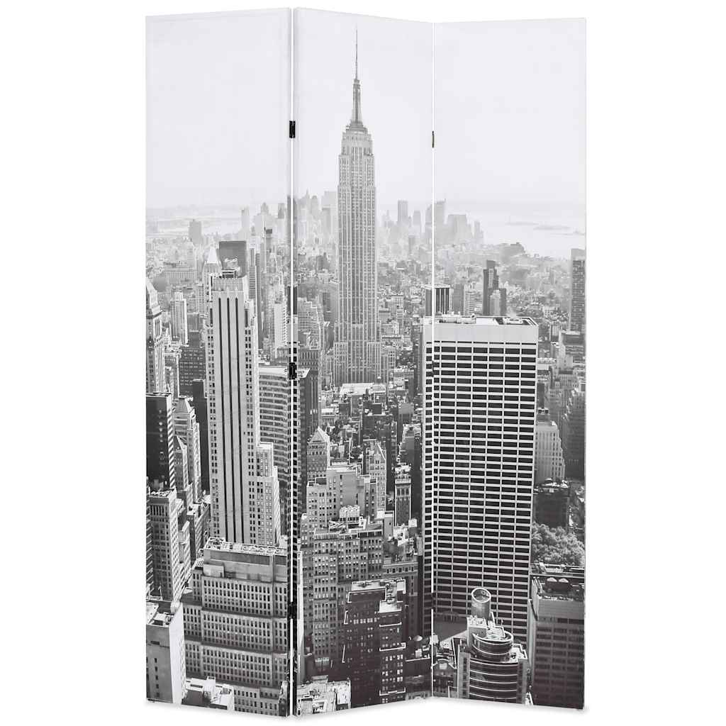 E-shop Multidom Skladací paraván 120x170 cm, potlač New Yorku, čierno biela