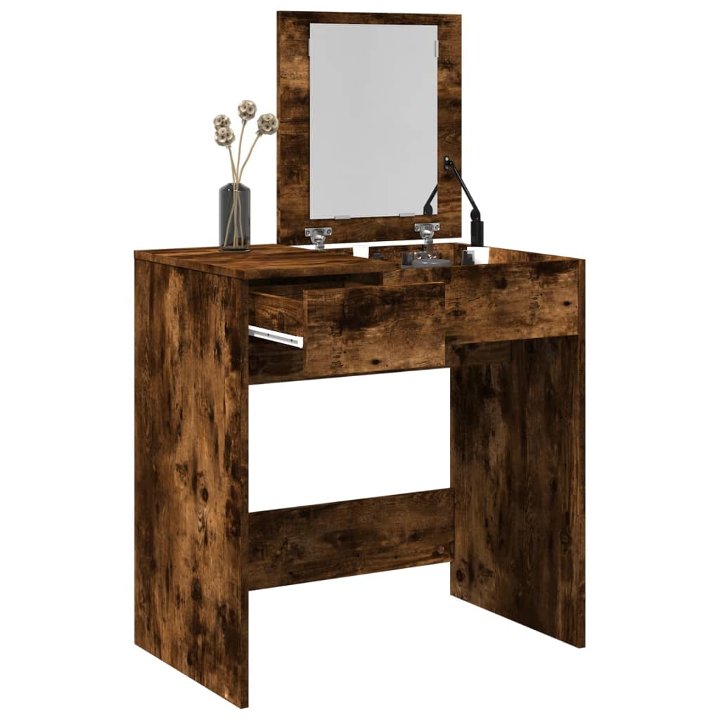 E-shop Multidom Toaletný stolík so zrkadlom dymový dub 73x46,5x120 cm
