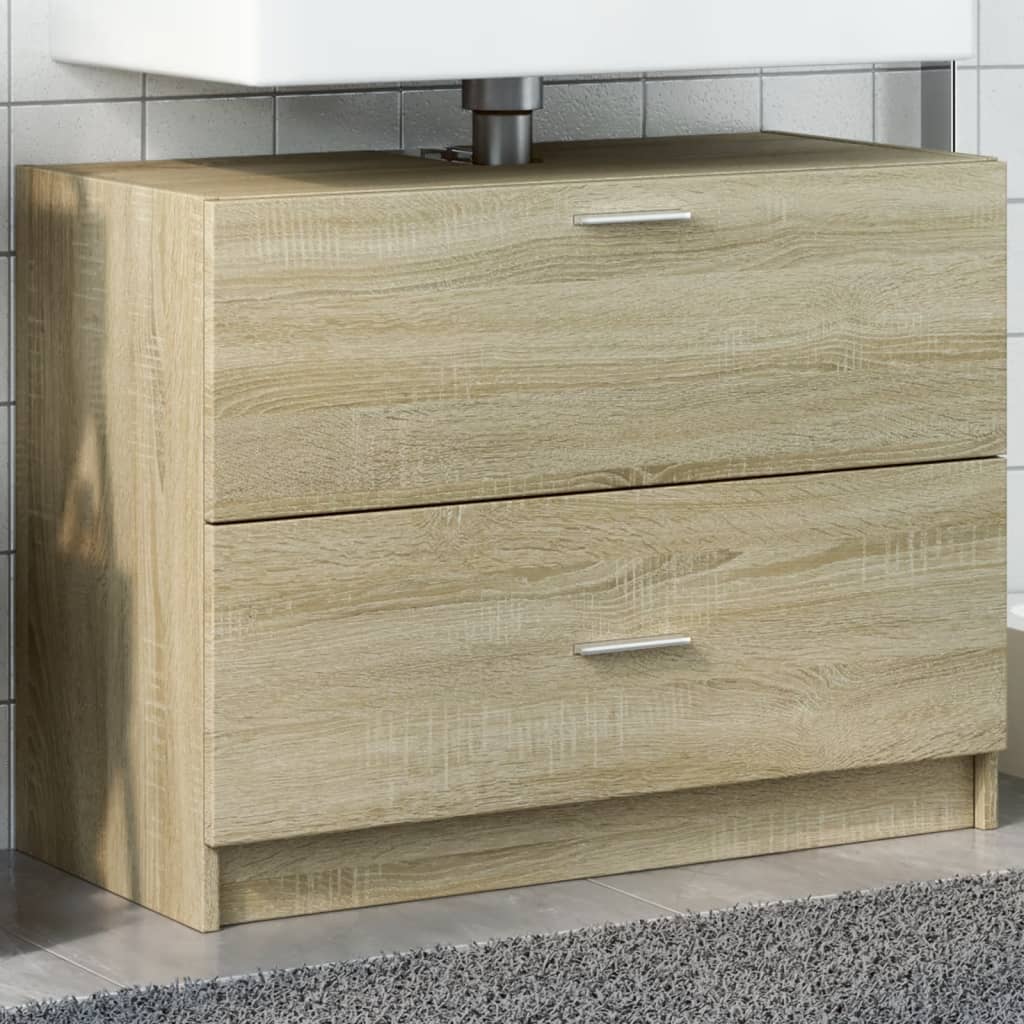 E-shop Multidom Skrinka pod umývadlo dub sonoma 78x37x59 cm kompozitné drevo