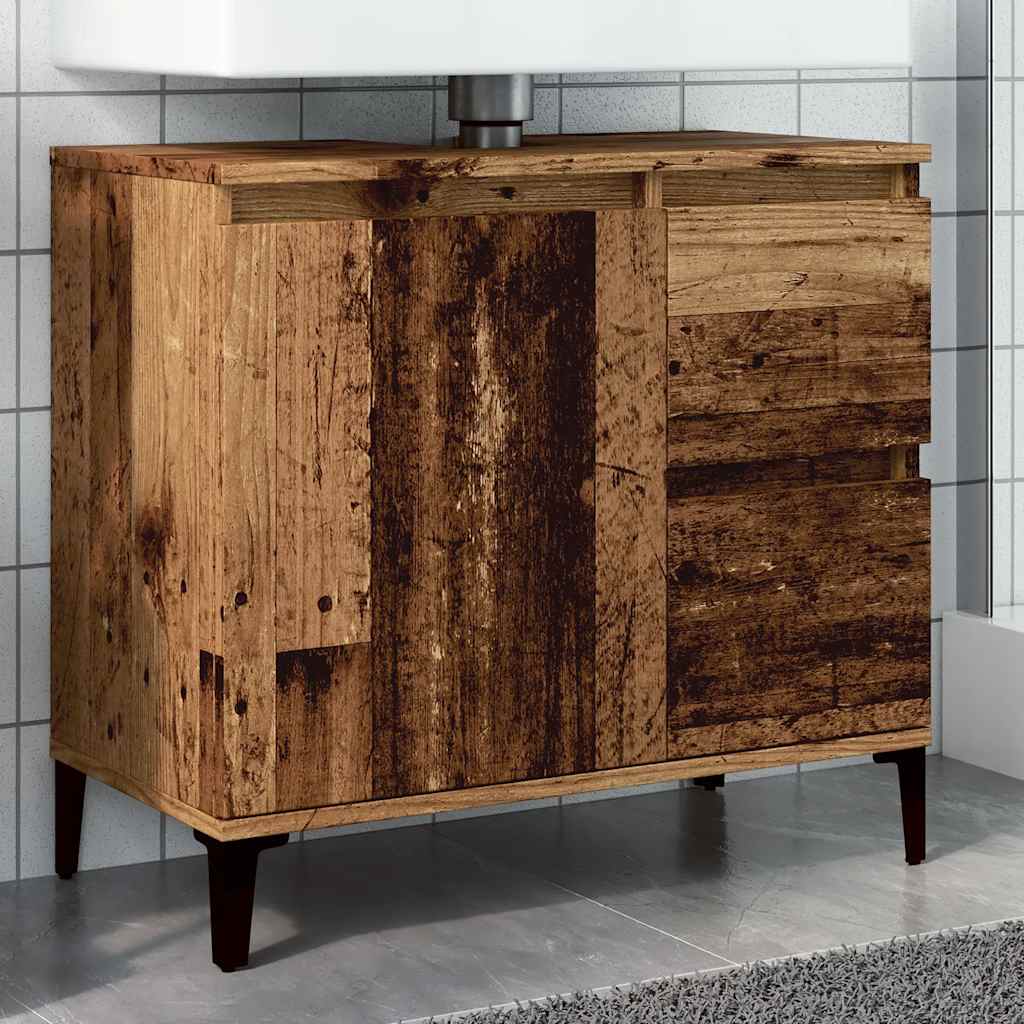 E-shop Multidom Skrinka na umývadlo staré drevo 65x33x60 cm kompozitné drevo