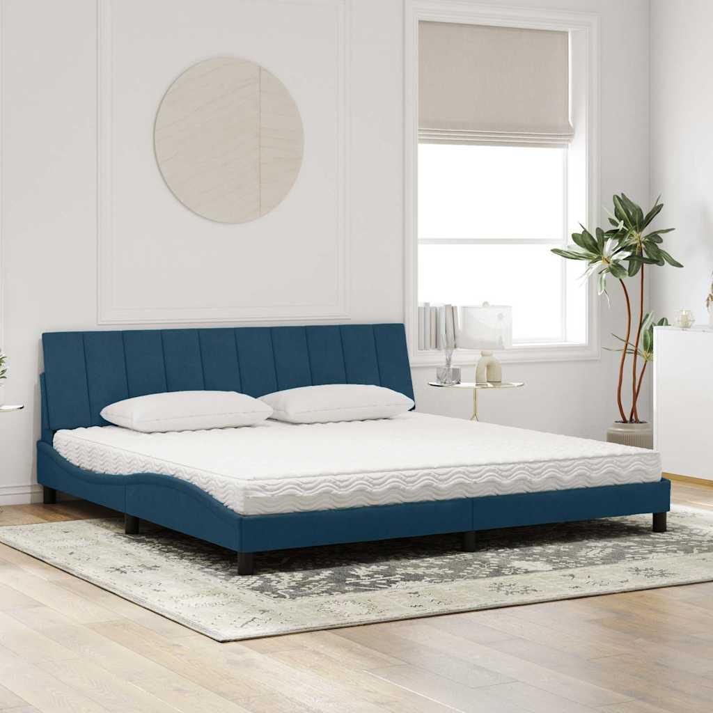 E-shop Multidom Posteľ s matracom Hanko modrý 200x200 cm zamat