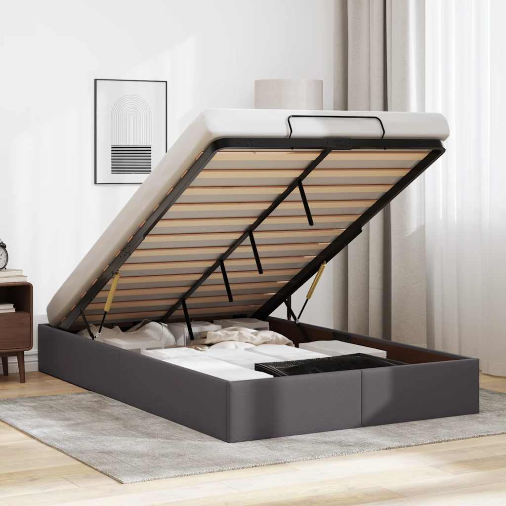 E-shop Multidom Osmanský rám postele bez matraca sivá 120x190 cm umelá koža