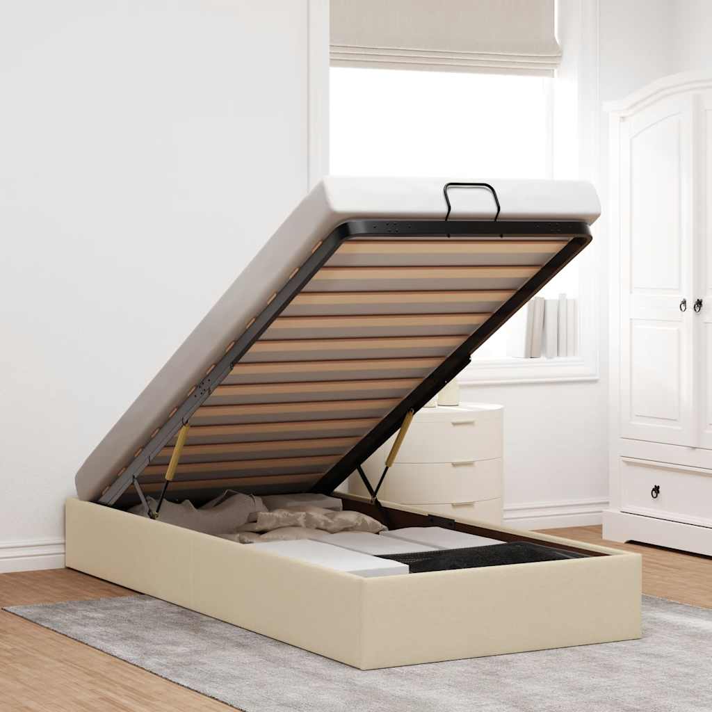 E-shop Multidom Osmanský rám postele bez matraca krémová 90x190 cm látka