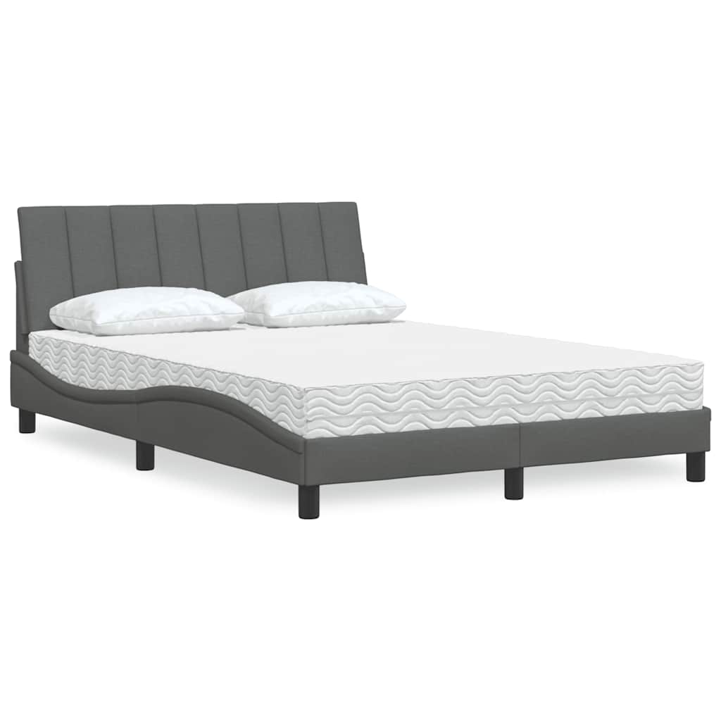 E-shop Multidom Posteľ s matracom Hanko tmavosivá 120x200 cm látka