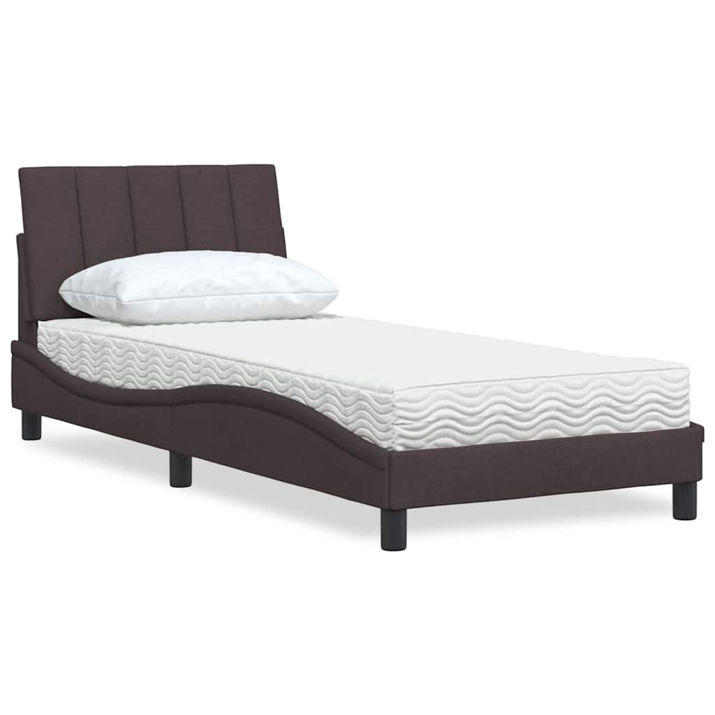 E-shop Multidom Posteľ s matracom Hanko tmavohnedá 80x200 cm látka