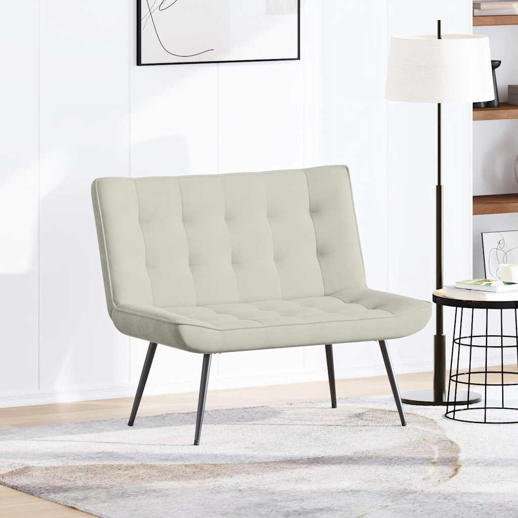 E-shop Multidom Lavička krémová 110x74x84 cm zamat