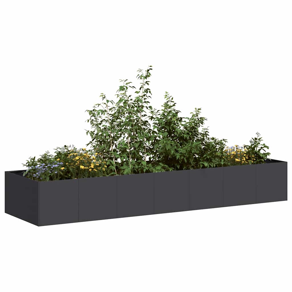 E-shop Multidom Kvetináč čierny 280x80x40 cm oceľ