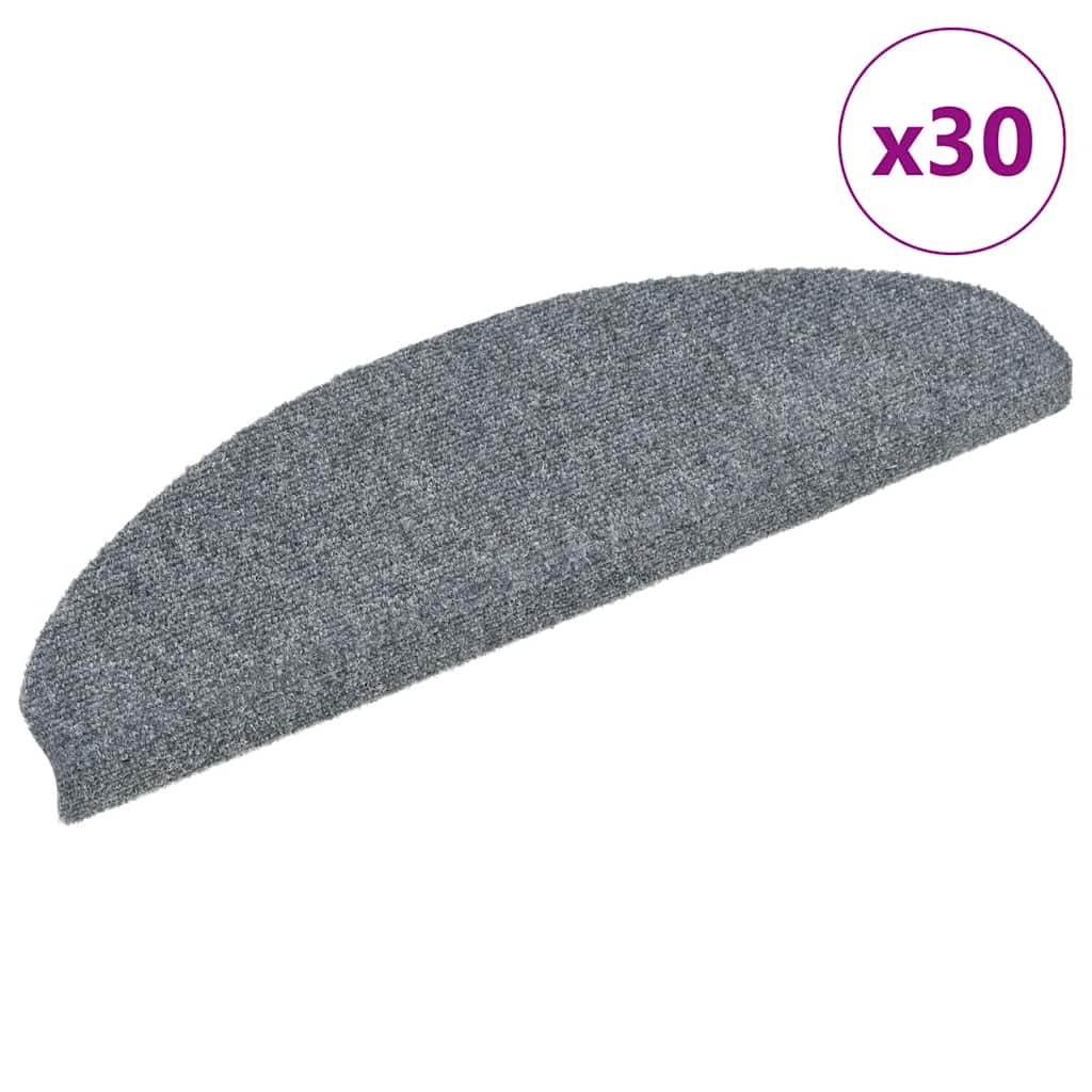 E-shop Multidom Schodové rohože, samolepiace, 30 ks, 65x21x4 cm, svetlosivé, polkruhové, veľké