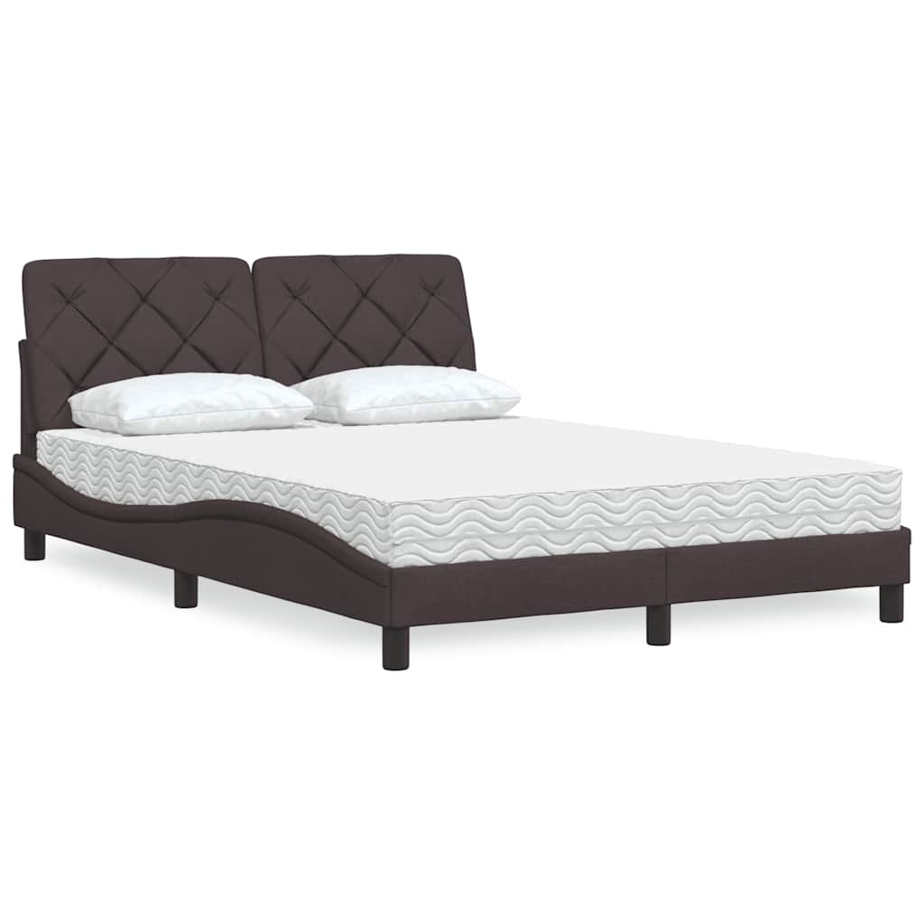 E-shop Multidom Posteľ s matracom tmavohnedá 120x200 cm látka