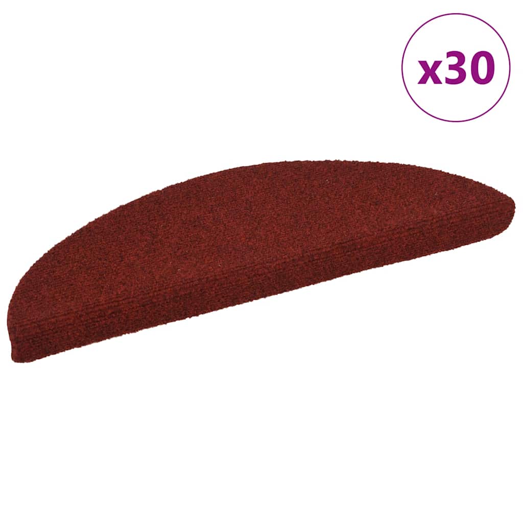 E-shop Multidom Schodové rohože, samolepiace, 30 ks, 56x17x3 cm, bordovo červené, polkruhové