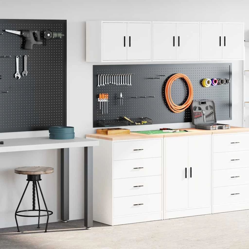 Multidom Garážové skrine 2 ks biele kompozitné drevo