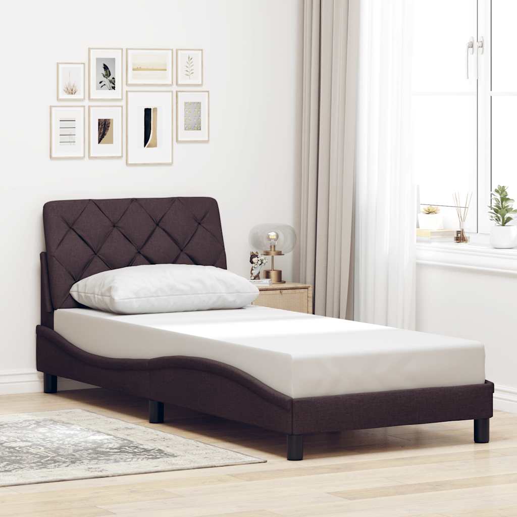 E-shop Multidom Rám postele bez matraca tmavohnedá 90x190 cm látka