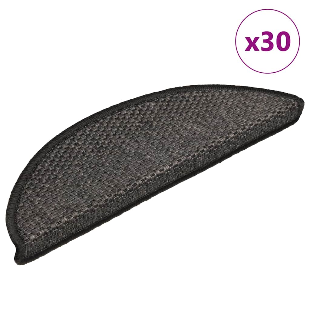 E-shop Multidom Samolepiace nášľapy vzhľad sisalu 30 ks 56x17x3 cm antracitové
