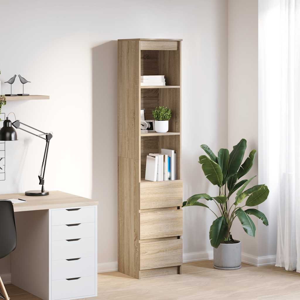 E-shop Multidom Highboard Dub Sonoma 37,5x35x180 cm Konštruktérske drevo