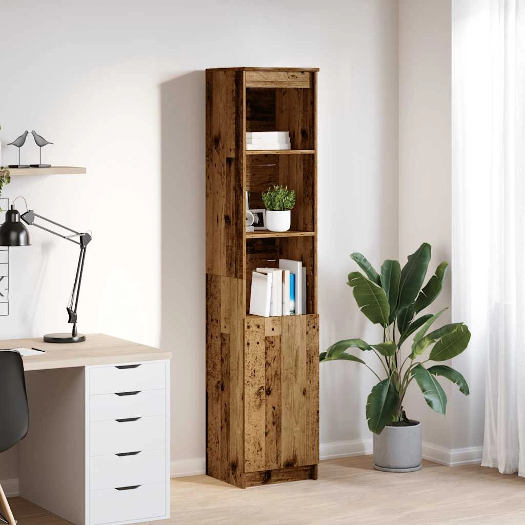 Multidom Highboard Old Wood 37,5x35x180 cm Engineered Wood